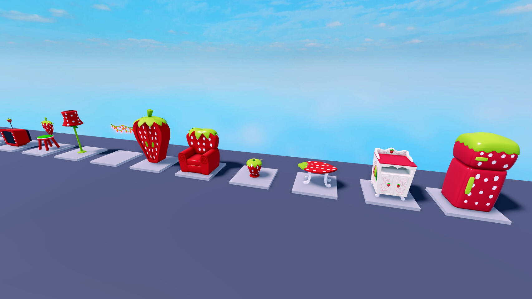 3D Strawberry Furniture Set Pt.1