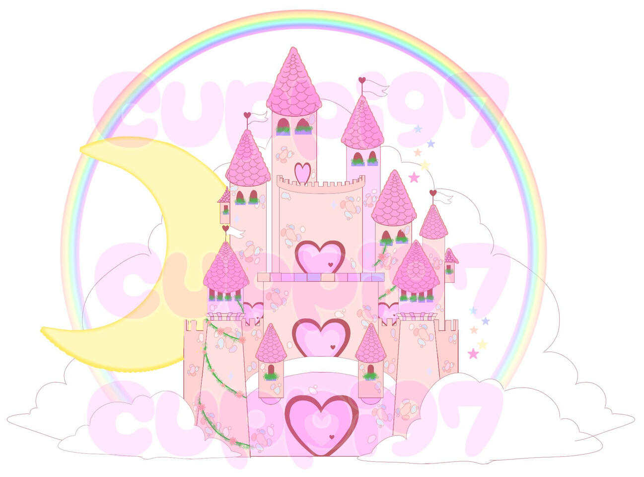 Pink Castle in the Clouds